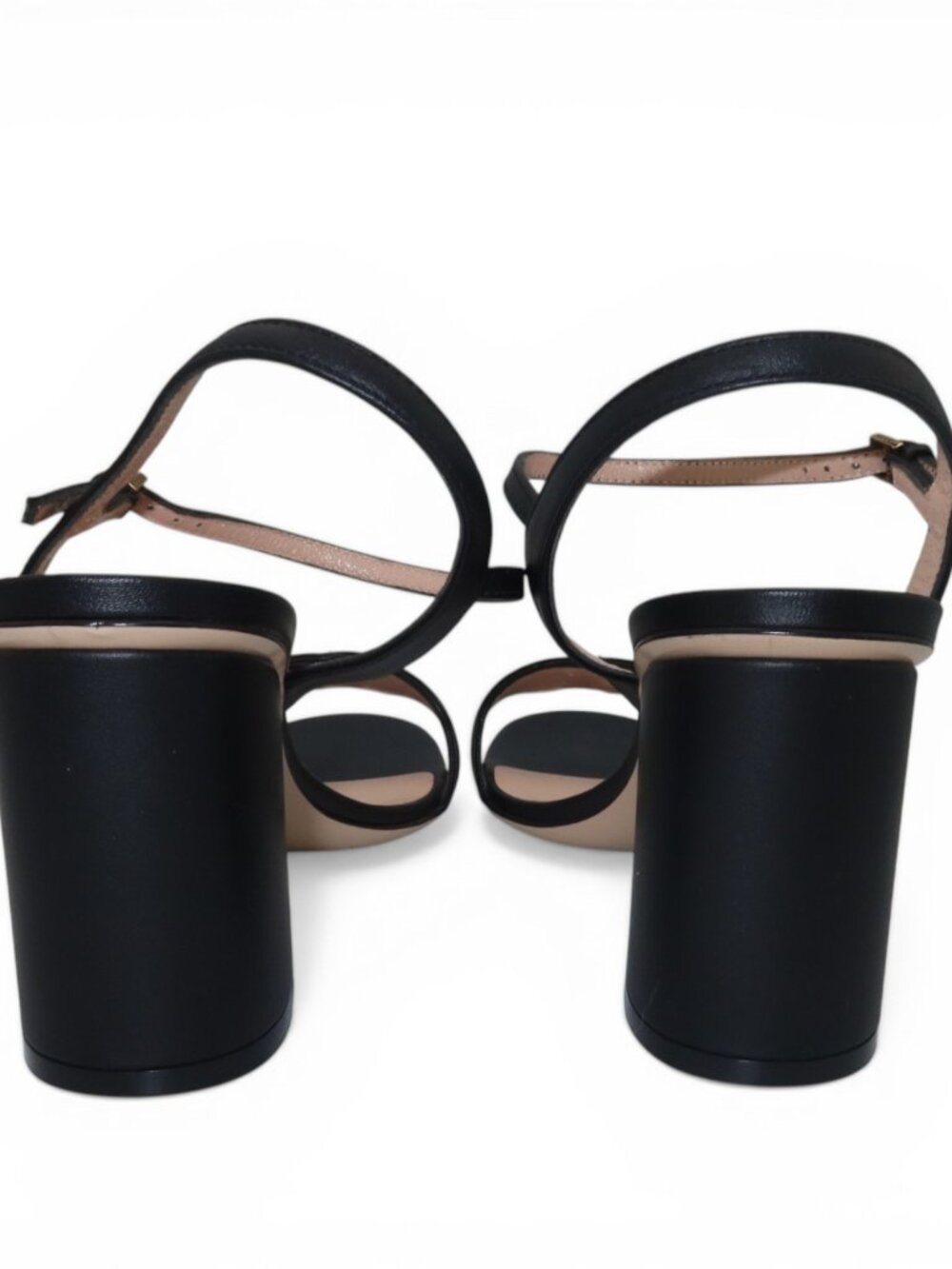 Gucci GG Marmont Ankle Strap Sandals Black Leather Block Heel Size 38 Authentic - Picture 5 of 11